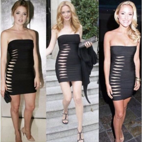 Herve Leger Monique Cutout Strapless bandage dress - Picture 1 of 5